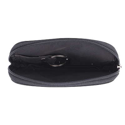 Ключница KLONDIKE Yukon, натуральная кожа в черном цвете, 11,5 х 2 х 7,5 см