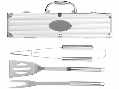 Набор для барбекю в кейсе (Серебристый)