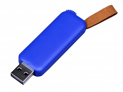 USB 2.0- флешка промо на 8 Гб прямоугольной формы, выдвижной механизм (Синий)