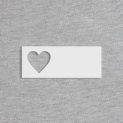 Лейбл из ПВХ с вырубкой «Сердце», белый