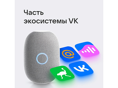 Умная колонка VK Капсула с голосовым помощником Марусей, 30 Вт