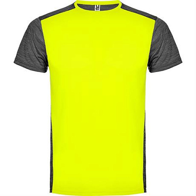 Спортивная футболка ZOLDER мужская, БЕЛЫЙ/ПЁСТРЫЙ ЧЕРНЫЙ XL (Флуоресцентный желтый/Пёстрый черный)
