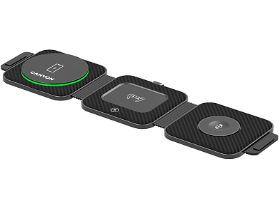 Беспроводное зарядное устройство 3-в-1 WS-305, 15 Вт (Чёрный)