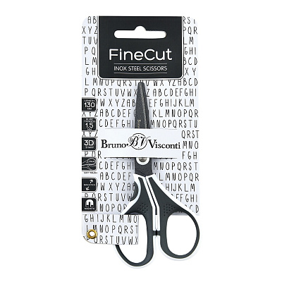 НОЖНИЦЫ  С ТЕФЛОНОВЫМ ПОКРЫТИЕМ, "FINECUT" 13 см. (эргономичные ручки) (Белый/черный)