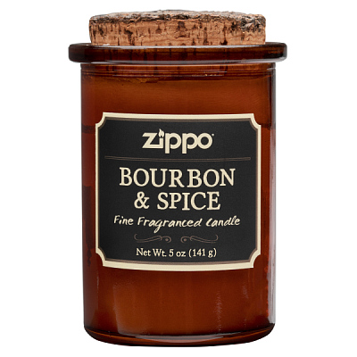 Ароматизированная свеча ZIPPO Bourbon & Spice, воск/хлопок/кора древесины/стекло, 70x100 мм