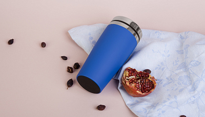 Термостакан "Эльбрус" 400 мл, покрытие soft touch, синий