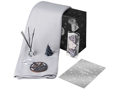 Подарочный набор Re:Home с пледом, свечой и диффузором (Серый)