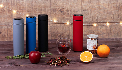 Набор подарочный "Pleasure": термос "Бостон next", специи, черный