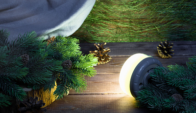 Фонарь-гирлянда "Twinkle", серый с белым