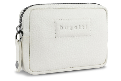 Ключница BUGATTI Elsa, чёрная, воловья кожа/полиэстер, 12,5х0,5х7 см (Белый)