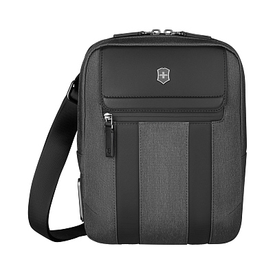 Сумка через плечо VICTORINOX Architecture Urban 2 Crossbody Bag,серый, полиэстер/кожа, 9x22x28 см,6л