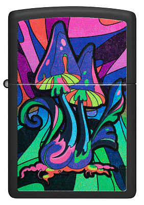 Зажигалка ZIPPO Counter Culture с покрытием Black Light, латунь/сталь, черная,матовая 38x13x57 мм