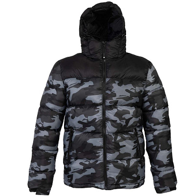 Куртка SIBERIA нейлон 40, био-пух 534 (Камуфляж серый, черный)