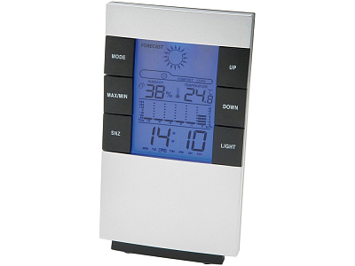 Метеостанция Statio с часами-будильником (Серебристый, черный)