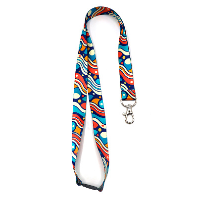 Ланъярд полноцветный Флип с карабином и замком безопасности, 20 мм (Мультиколор.)