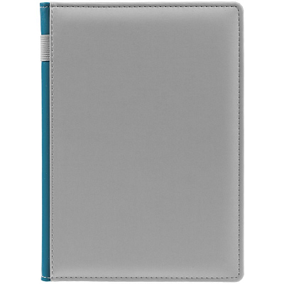 Ежедневник Spain Shall на заказ, недатированный, серый с бирюзовым