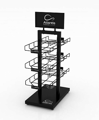 Стойка настольная_ATLANTIS BLACK RETAIL DOUBLE SIDE DISPLAY  (Чёрный)