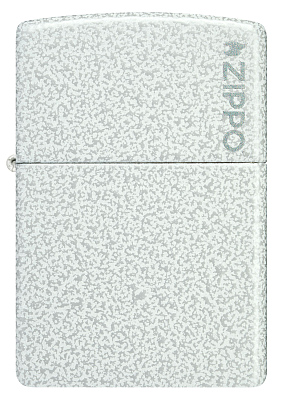Зажигалка ZIPPO Logo с покрытием Glacier, латунь/сталь, белая, матовая, 38x13x57 мм