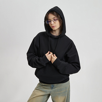 Худи релакс унисекс Адвенче (Adventure), черный, размер XS/S