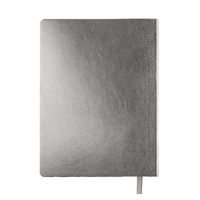 Бизнес-блокнот AURI, формат А5, серебристый, блок в линейку