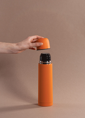 Термос "Крит" 500 мл, покрытие soft touch, оранжевый