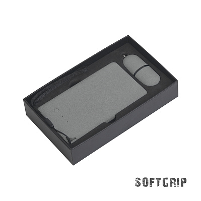 Набор "Камень" на 2 предмета, 4000 mAh /16Gb, с покрытием soft grip  #  (Серый)