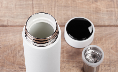 Заварочный термос "Финикс" 500 мл с индикацией температуры, белый