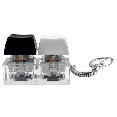 Брелок KeyDuo с LED подсветкой (фонарик), чёрно-белый (Черно-белый)