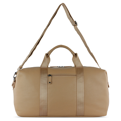 Сумка дорожная BUGATTI Elsa, песочного цвета, воловья кожа/полиэстер, 47х22х24/30 см