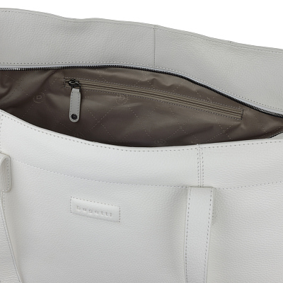 Сумка дорожная женская BUGATTI Elsa, белая, воловья кожа/полиэстер, 57х15х37 см