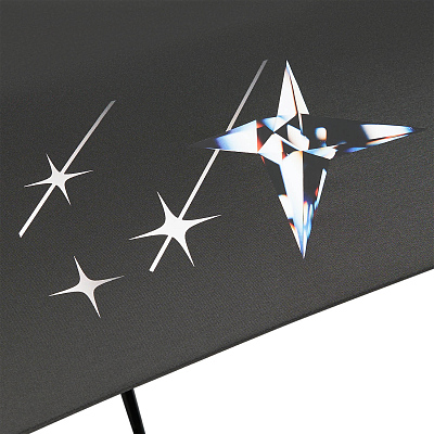 Зонт складной Filton, черный (с функцией Safety System)