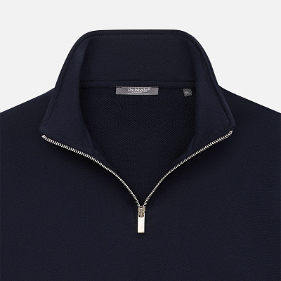 Толстовка на молнии унисекс FLOW, темно-синяя