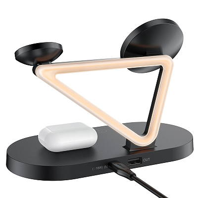 Беспроводное ЗУ ACEFAST E9 desktop 3-in-1 wireless charging holder