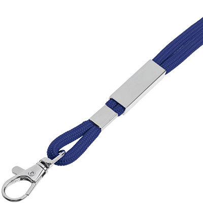 Шнурок для бейджа Tube Metal, синий