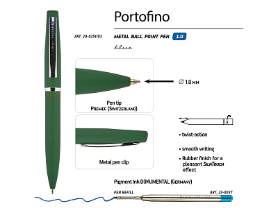 Ручка металлическая шариковая Portofino