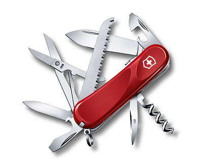 Нож перочинный VICTORINOX Evolution S17, 85 мм, 15 функций, с фиксатором лезвия, красный