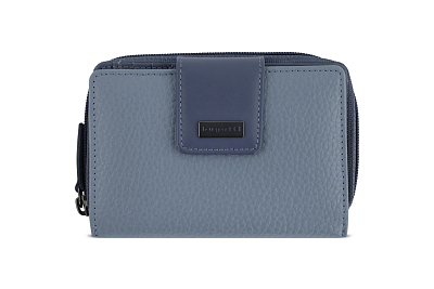 Кошелёк женский BUGATTI Sina, голубой, воловья кожа/полиэстер, 13,7х3х9,5 см