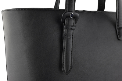 Бизнес-шоппер женский наплечный BUGATTI Luna, черный, полиуретан, 47 х 18 х 34 см