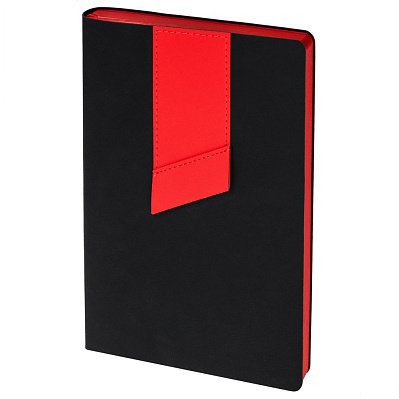 Ежедневник Bookmark, недатированный, черный с красным (Красный)