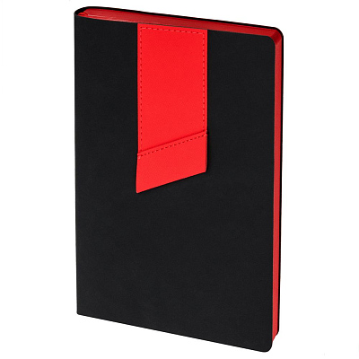 Ежедневник Bookmark, недатированный, черный с красным