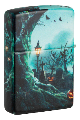 Зажигалка ZIPPO Graveyard с покрытием 540 Matte, латунь/сталь, разноцветная, 38x13x57 мм