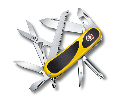 Нож перочинный VICTORINOX EvoGrip 18, 85 мм, 15 функций, жёлтый с чёрными вставками