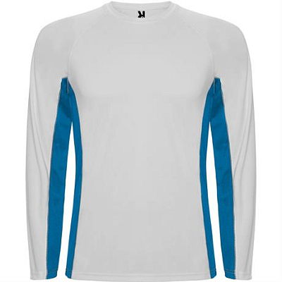 Спортивная футболка SHANGHAI L/S мужская, БЕЛЫЙ/КОРОЛЕВСКИЙ СИНИЙ 2XL