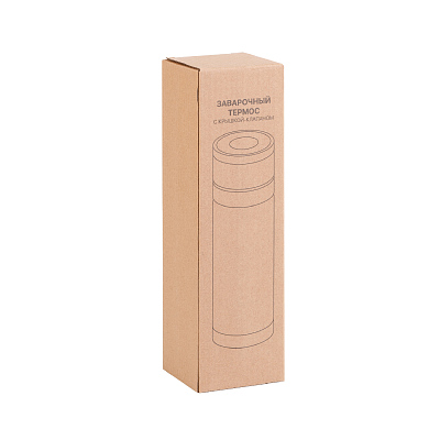 Заварочный термос "Press" 400 мл, серебристый, серебристый