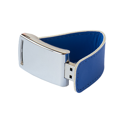 Кожа 20 Элегант , 8Гб, переходник мини-пвх (Синий)