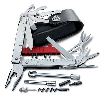 Мультитул VICTORINOX SwissTool X Plus Ratchet 115 мм 40 функций в кожаным чехле