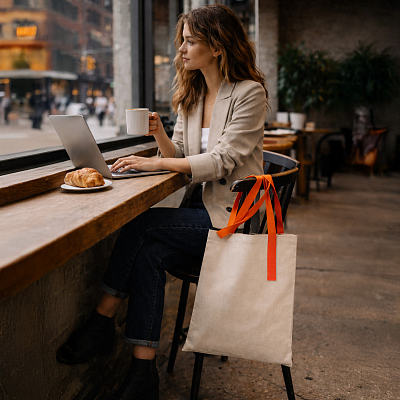 Шоппер Superbag Light (неокрашенный с оранжевым)