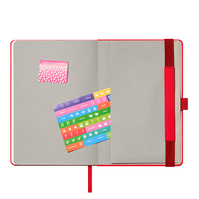 Ежедневник Альфа (Alpha) недатированный, красный/серый