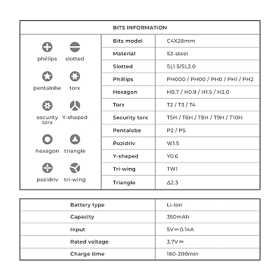 Аккумуляторная отвёртка HOTO 25-in-1 Electric Screwdriver Set
