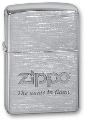 Зажигалка ZIPPO Name In Flame, с покрытием Brushed Chrome, латунь/сталь, серебристая, 38x13x57 мм